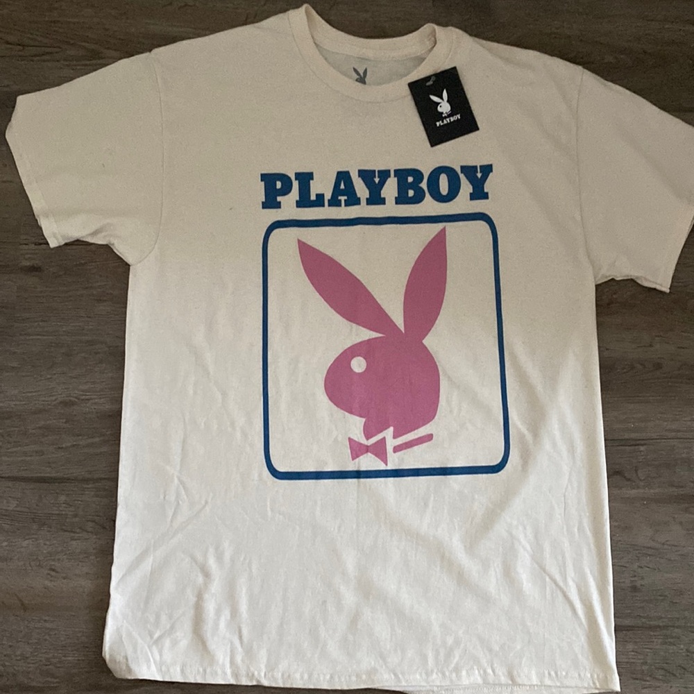 Playboy Graphic Tee Pink Playboy Bunny Short Sleeve Shirt Size Large